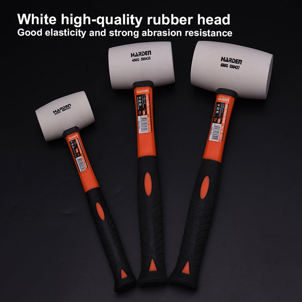 White Rubber Mallet with Fiberglass Handle