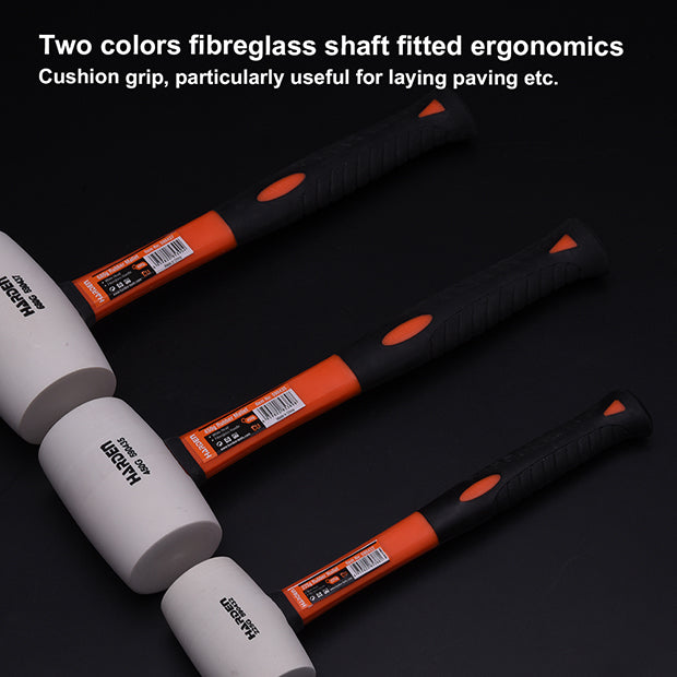 White Rubber Mallet with Fiberglass Handle