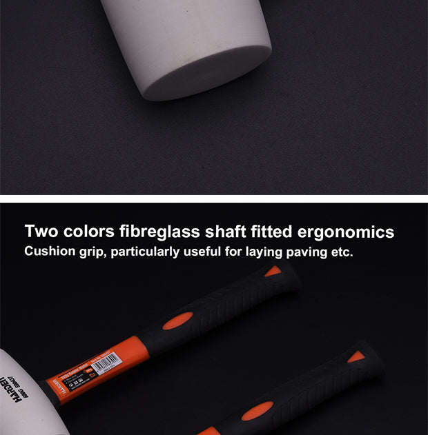 White Rubber Mallet with Fiberglass Handle
