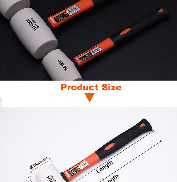 White Rubber Mallet with Fiberglass Handle