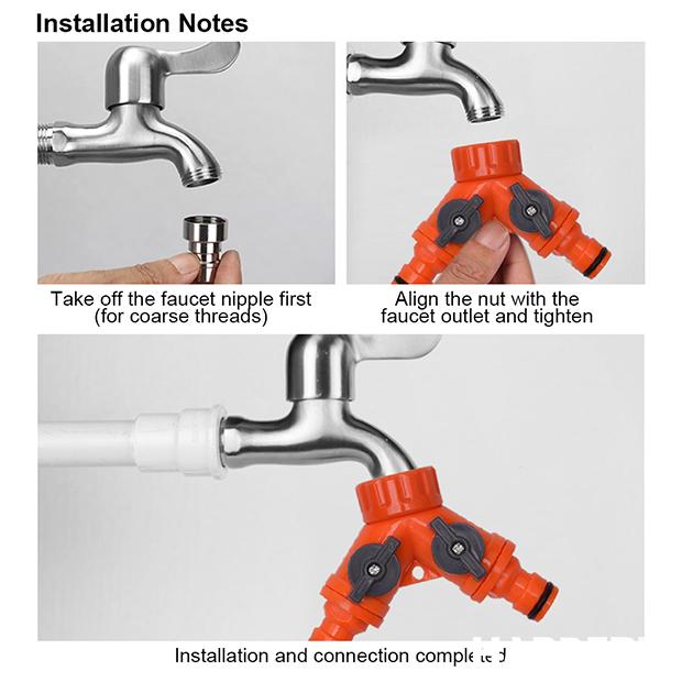 1/2" Y Shape Double Individual Hose Connector