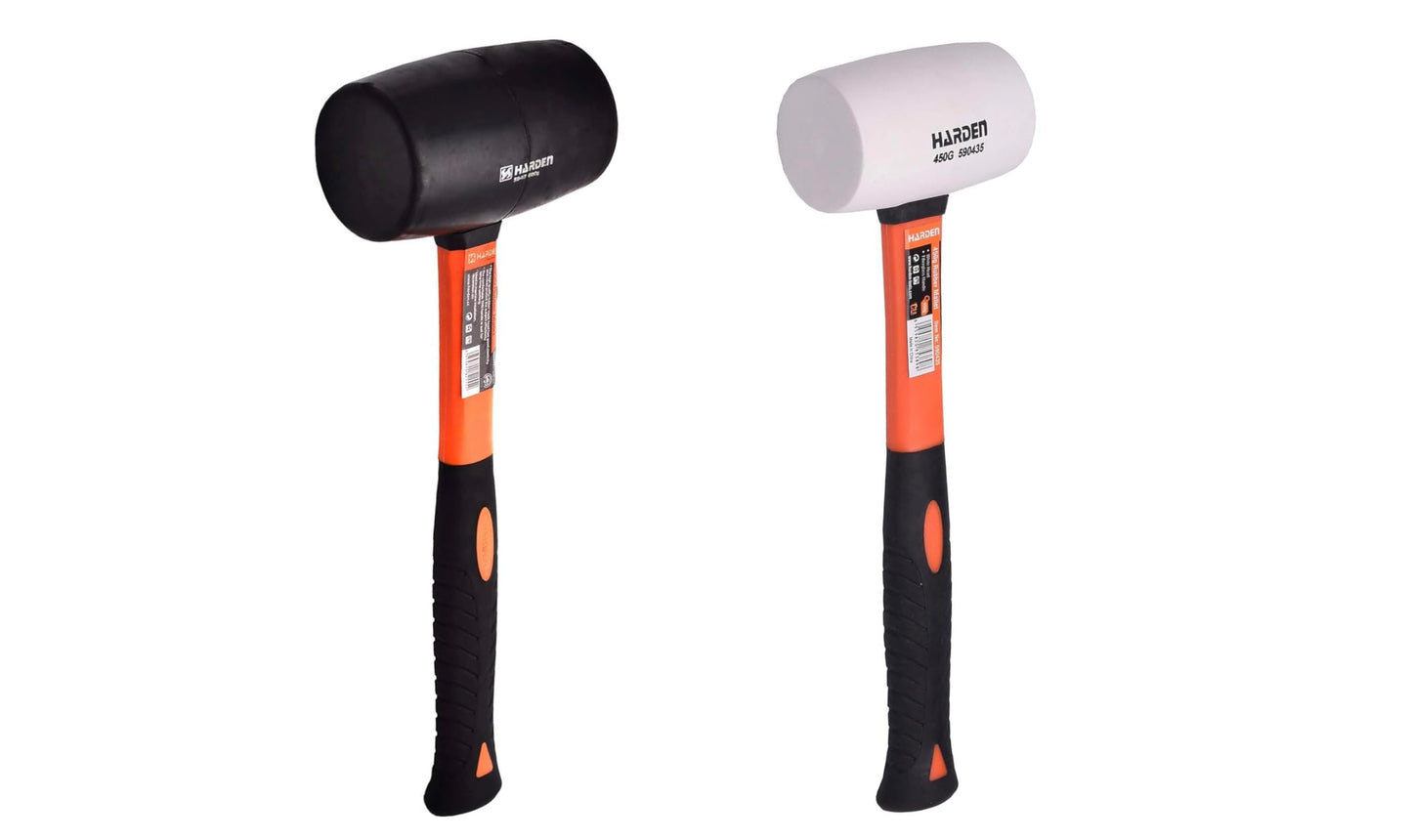 White Rubber Mallet with Fiberglass Handle