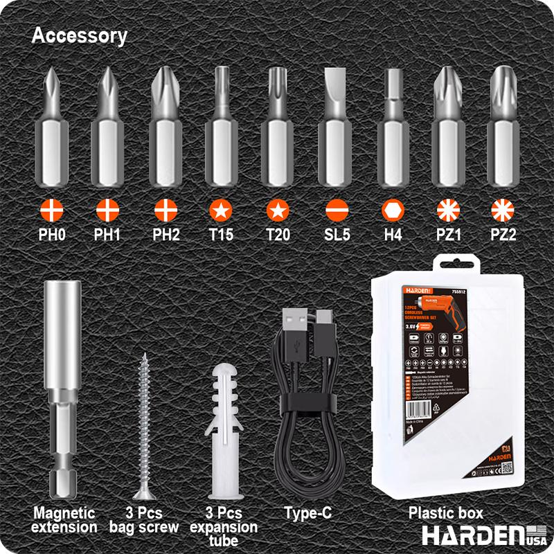 36Pcs /12pcs Cordless Screwdriver Set