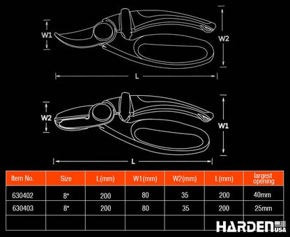 8"/200MM Garden Pruner