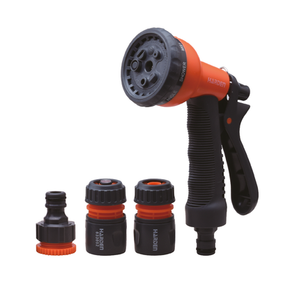 4-Piece Garden Hose Nozzle Kit with 8 Spray Patterns