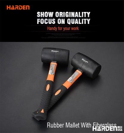Black Rubber Mallet with Fiberglass Handle