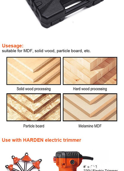 12Pcs Carbide Router Bits Set