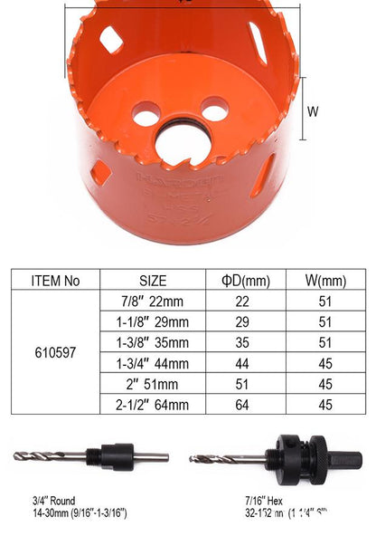 11Pcs HSS Bi-Metal Hole Saw Set