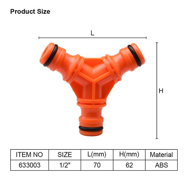 1/2"  Water Hose 3 Way Splitter Connector