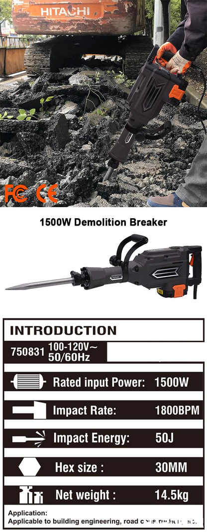 1500W/110V Demolition Breaker