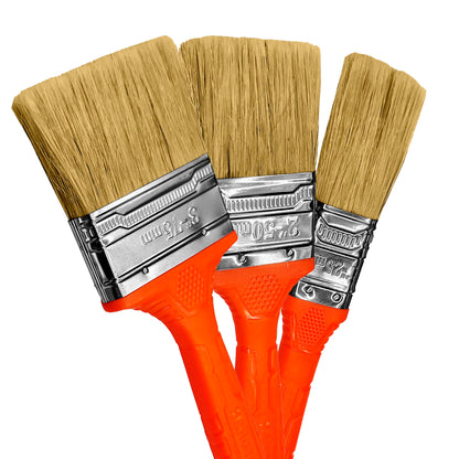 3-Piece Paint Brush Set with Silk-Type Bristles
