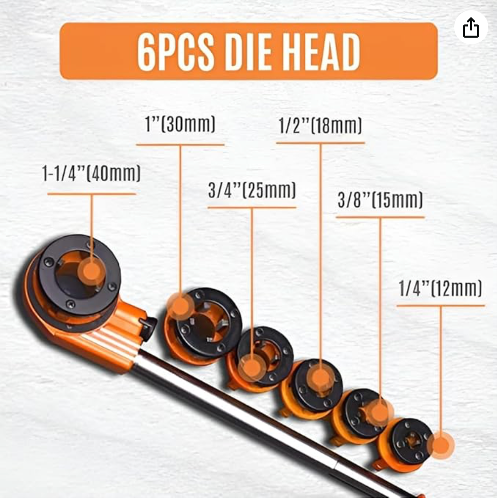 American Type 9Pcs Pipe Threading Set